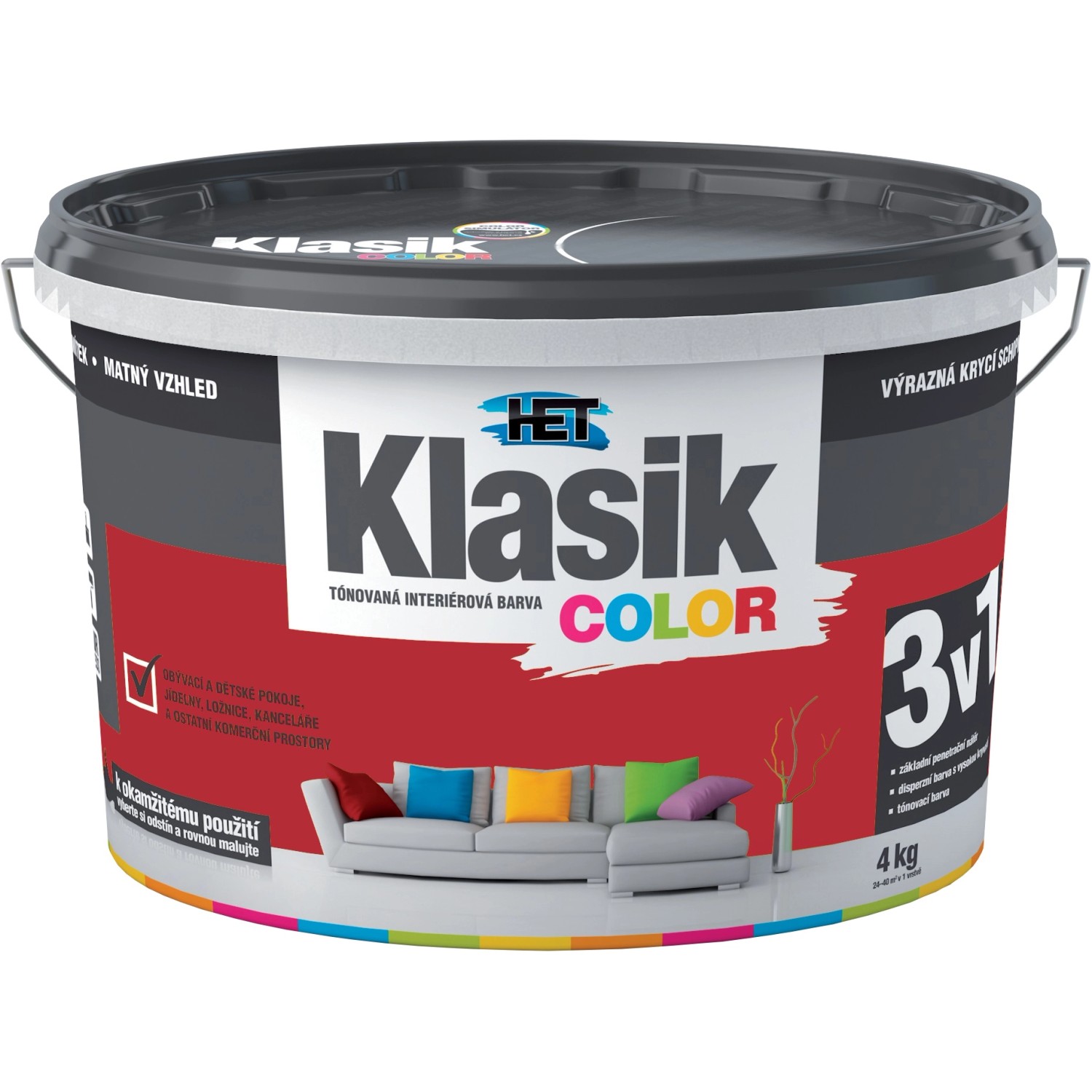 Malba interiérová HET Klasik Color vínový 4 kg