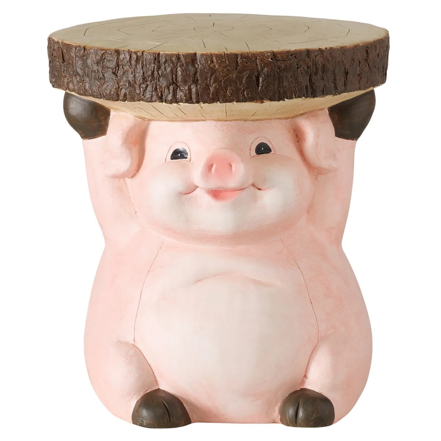 Boltze Dekorativní odkládací stolek Piggy růžovo-hnědý 40 x 36 x 36 cm