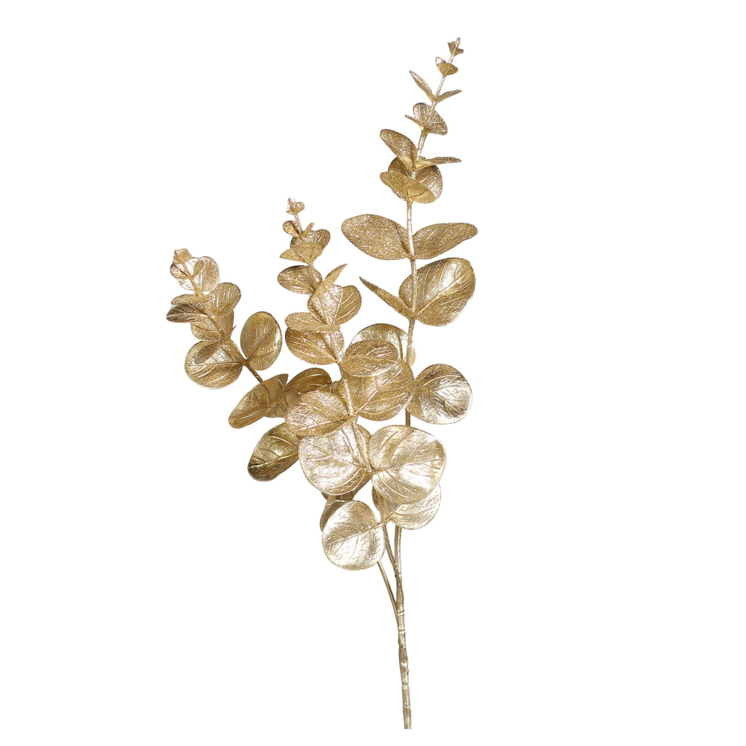 DPI Dekorativní umělá větvička eukalyptus zlatý 63 cm