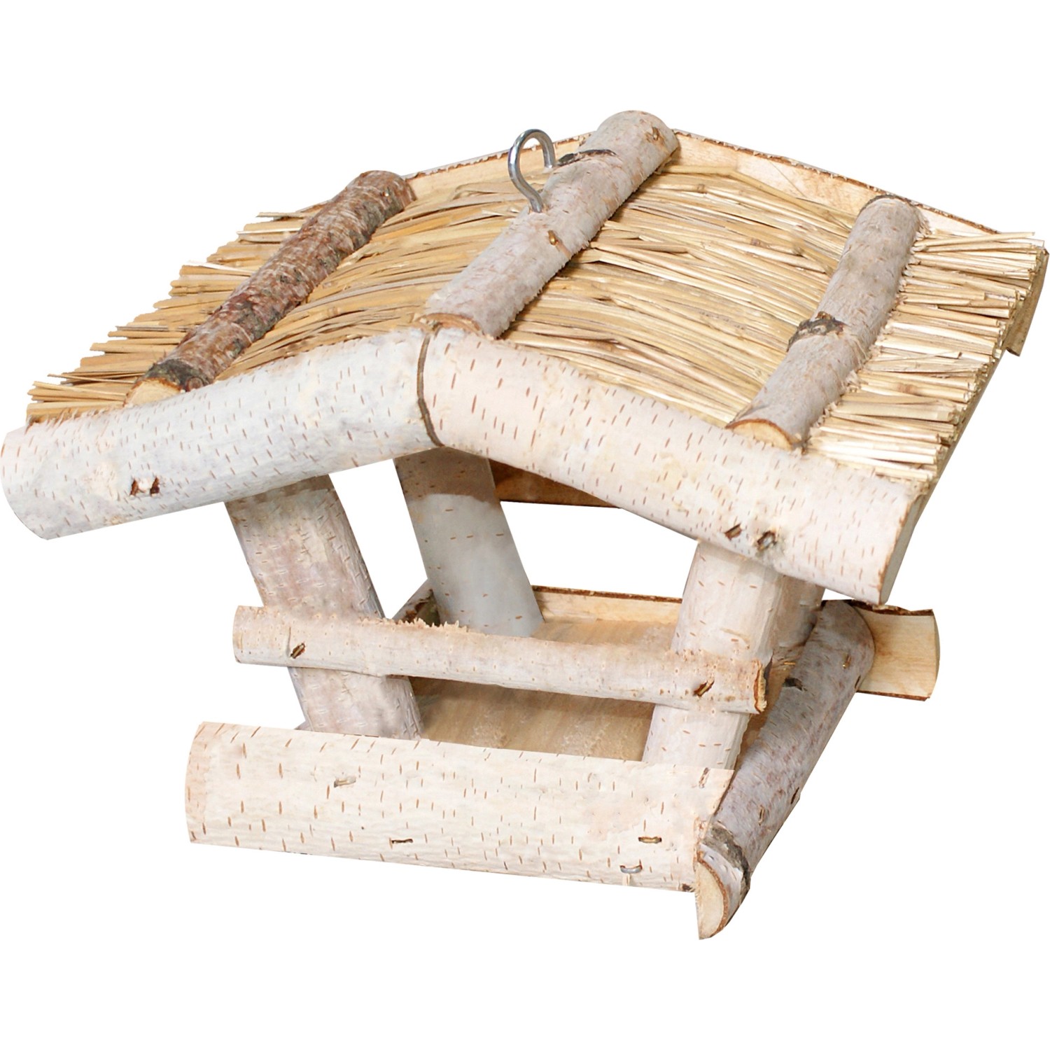 Krmítko pro ptáky s proutěnou střechou 19 cm x 24 cm