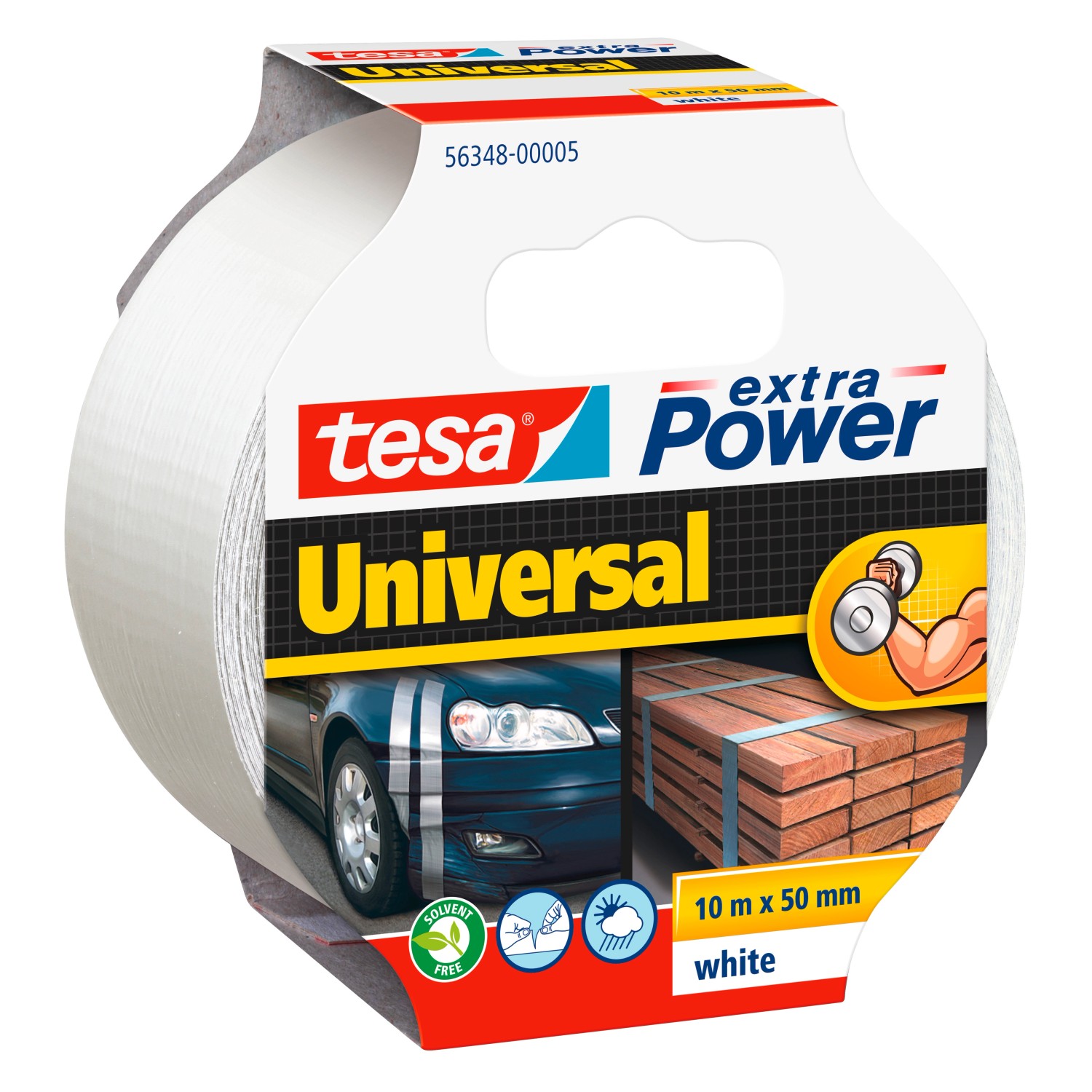 tesa Univerzální textilní opravná páska Extra Power Universal, bílá, 10 m x 50mm