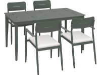 Sestava zahradního nábytku s jídelním stolem Claremont, zeleno-šedá, 5dílná