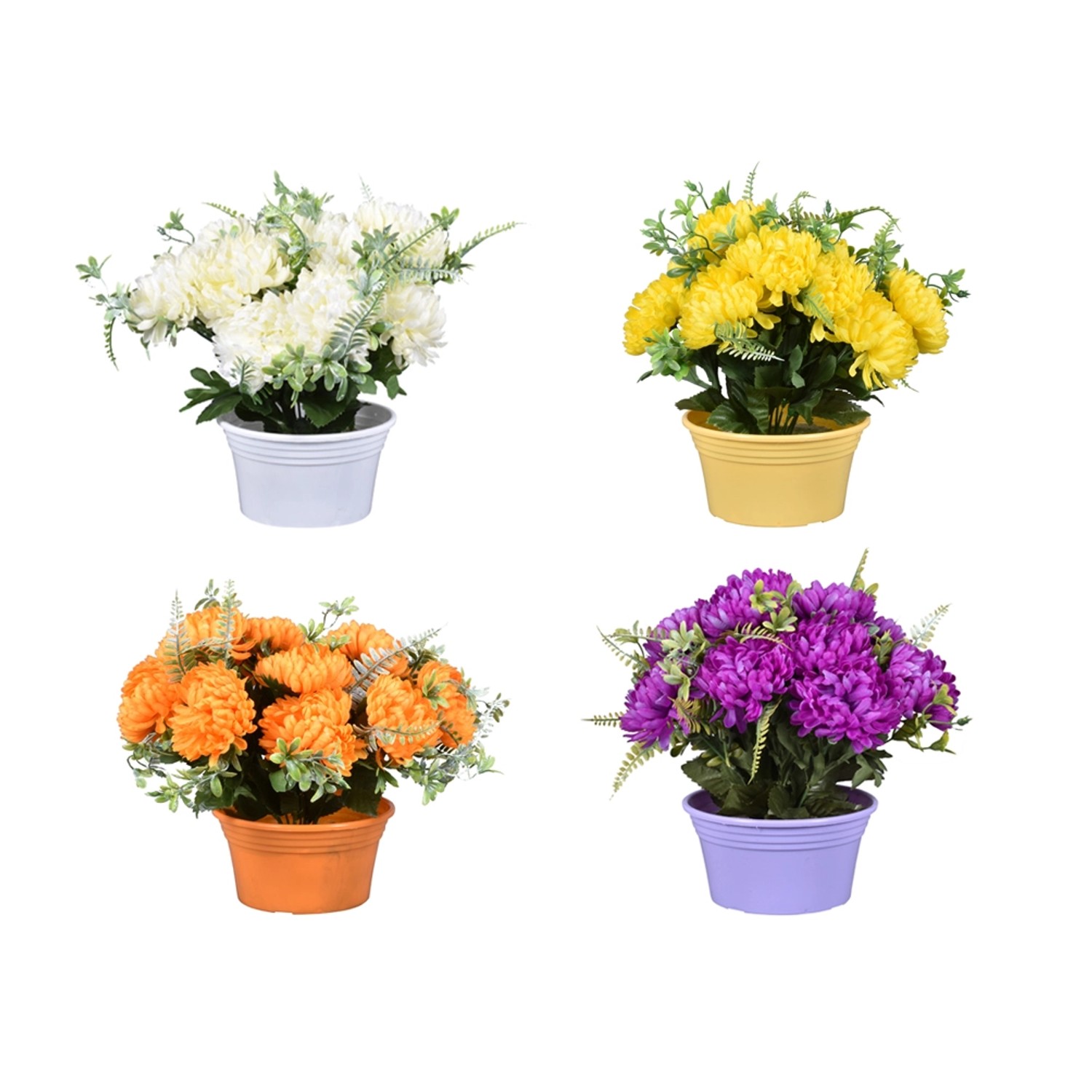 Nohel Garden Květina chryzantéma+kapradí podzim aranžmá v misce, 30 cm