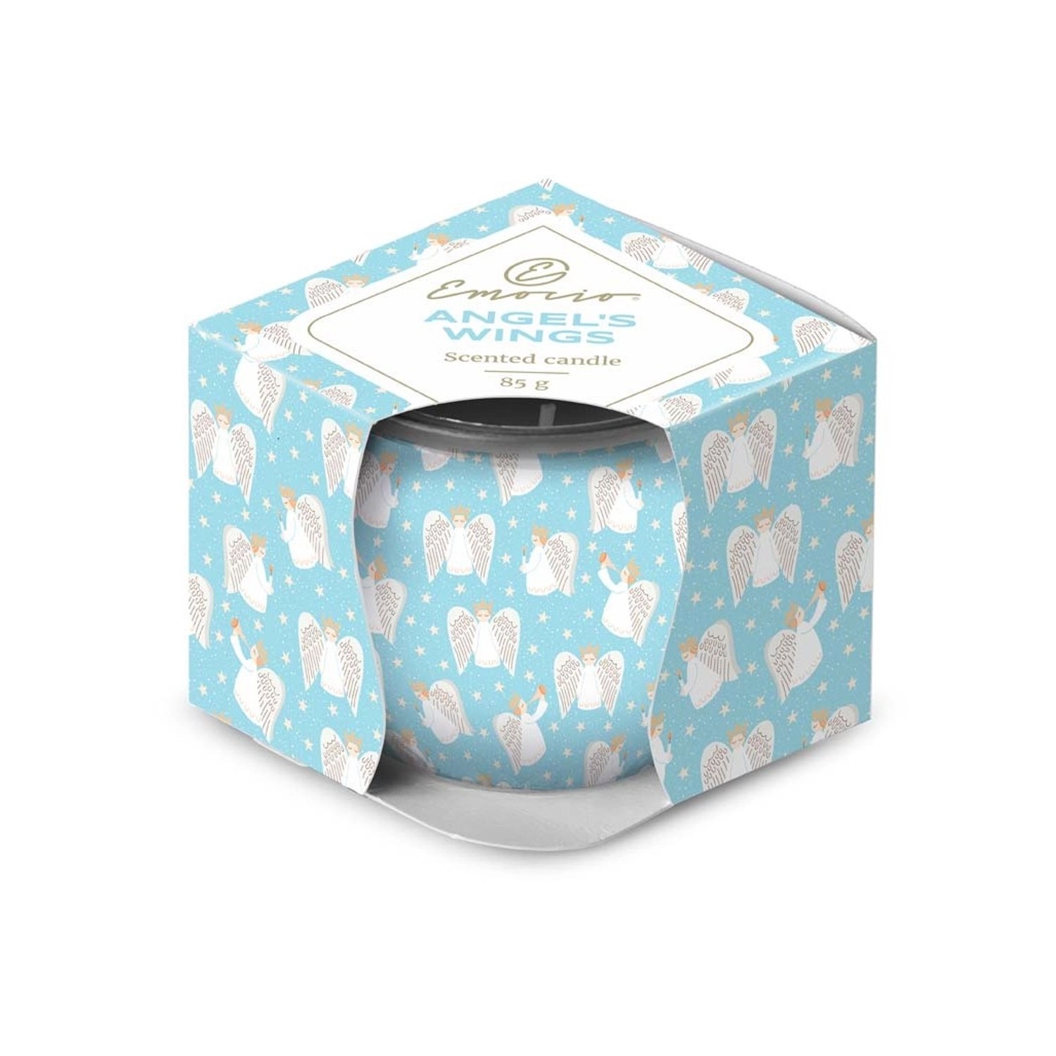 Emocio Vonná svíčka ve skle Angel´s Wings Cookie and Cream 70 x 62 mm, 85 g