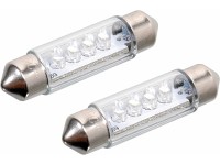 COMPASS Autožárovka 4 x LED sufit, 12 V modrá, 2 ks COMPASS Autožárovka 4 x LED sufit, 12 V modrá, 2 ks