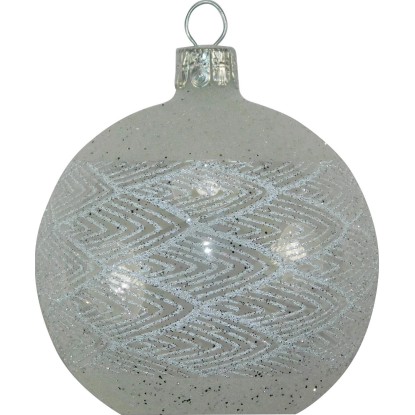 Ornex Vánoční ozdoba skleněná koule se šupinami, čirá, 7 cm