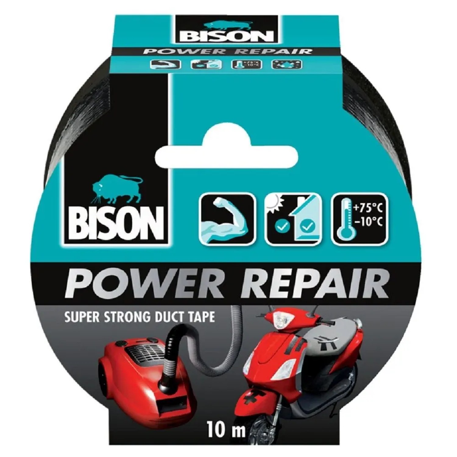 BISON univerzální lepicí páska Power Repair  Black Roll 10 m Multi Language