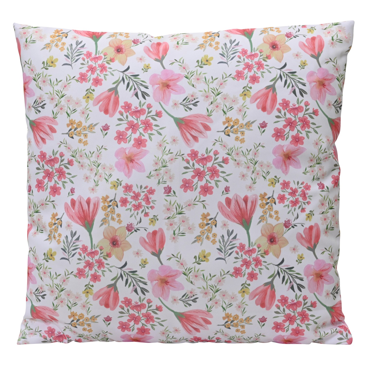 Dekorativní polštář s motivem květin, polyester, 45 x 45 cm