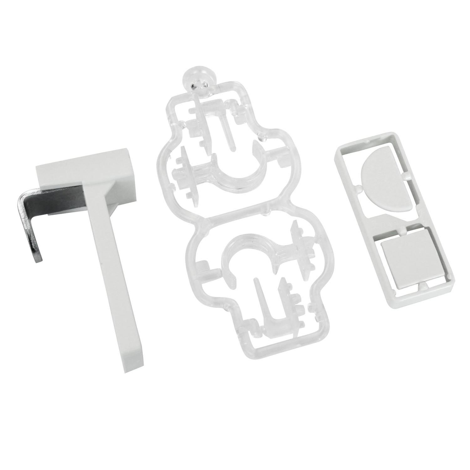 Upínací držáky pro vitrážní a kavárenské tyče, bílé