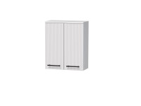 INTEDOOR Horní závěsná skříň BEE, úchyt černý, š. 50 cm, bílá 3D pruhy