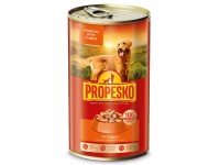 Propesko Konzerva pro psy kuřecí, játra, mrkev v omáčce 1240 g