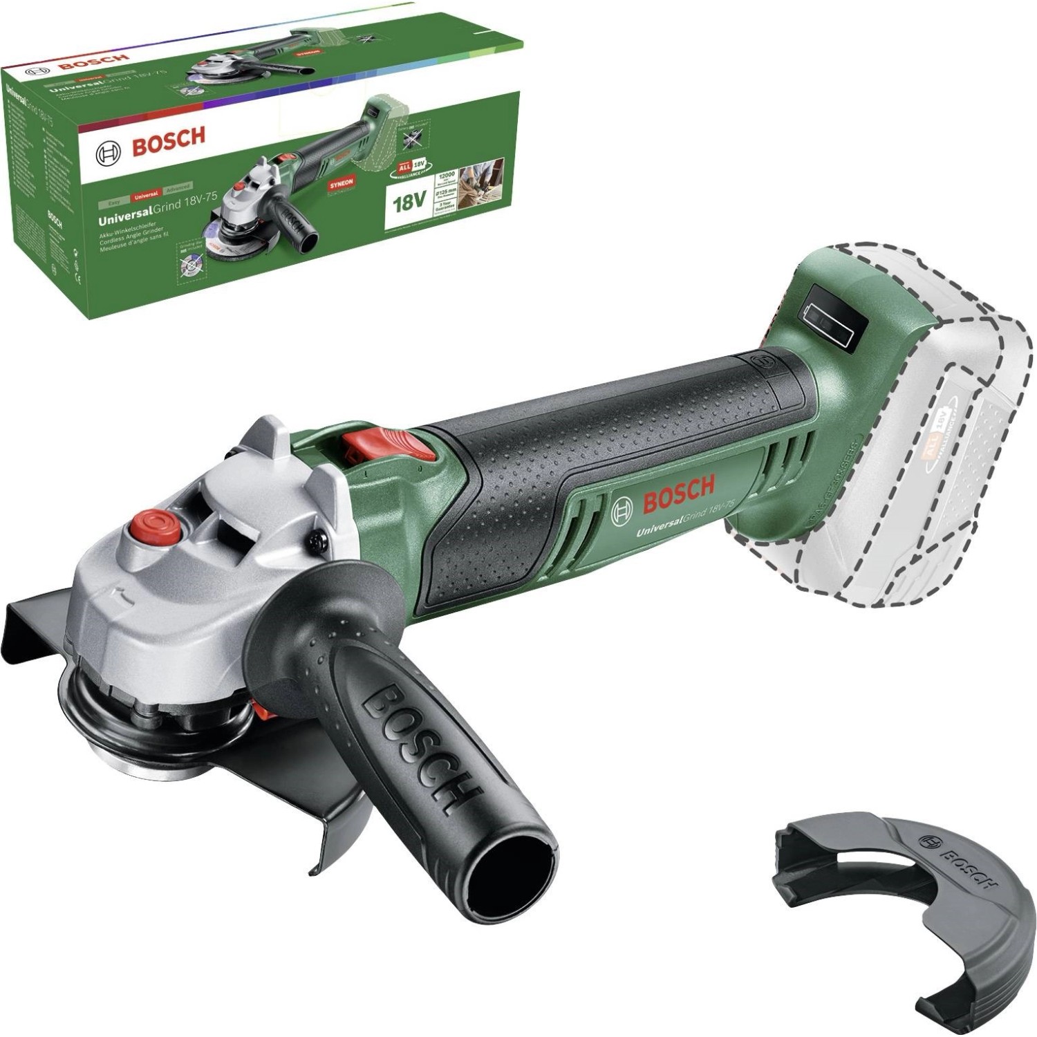 Bosch Aku úhlová bruska UniversalGrind 18V-75, 125 mm