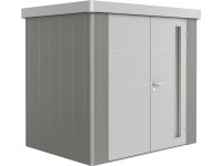 Biohort Plechový zahradní domek Neo1B 2.1 dvoukřídlé dveře kř. šedá 236 x 180 cm