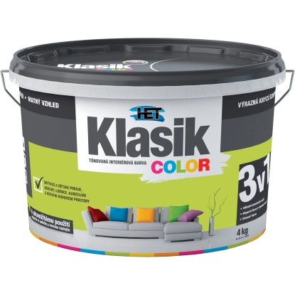 HET Klasik COLOR Tónovaná interiérová barva KC 0597 zelená limetková, 4 kg