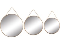 Sada nástěnných zrcadel Safari Lodge, kov, zlatá, 3-dílná
