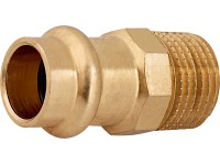 Přechodová vsuvka červený bronz, pr. 15 mm x 21 mm (R 1/2), 1 ks Přechodová vsuvka červený bronz, pr. 15 mm x 21 mm (R 1/2), 1 ks