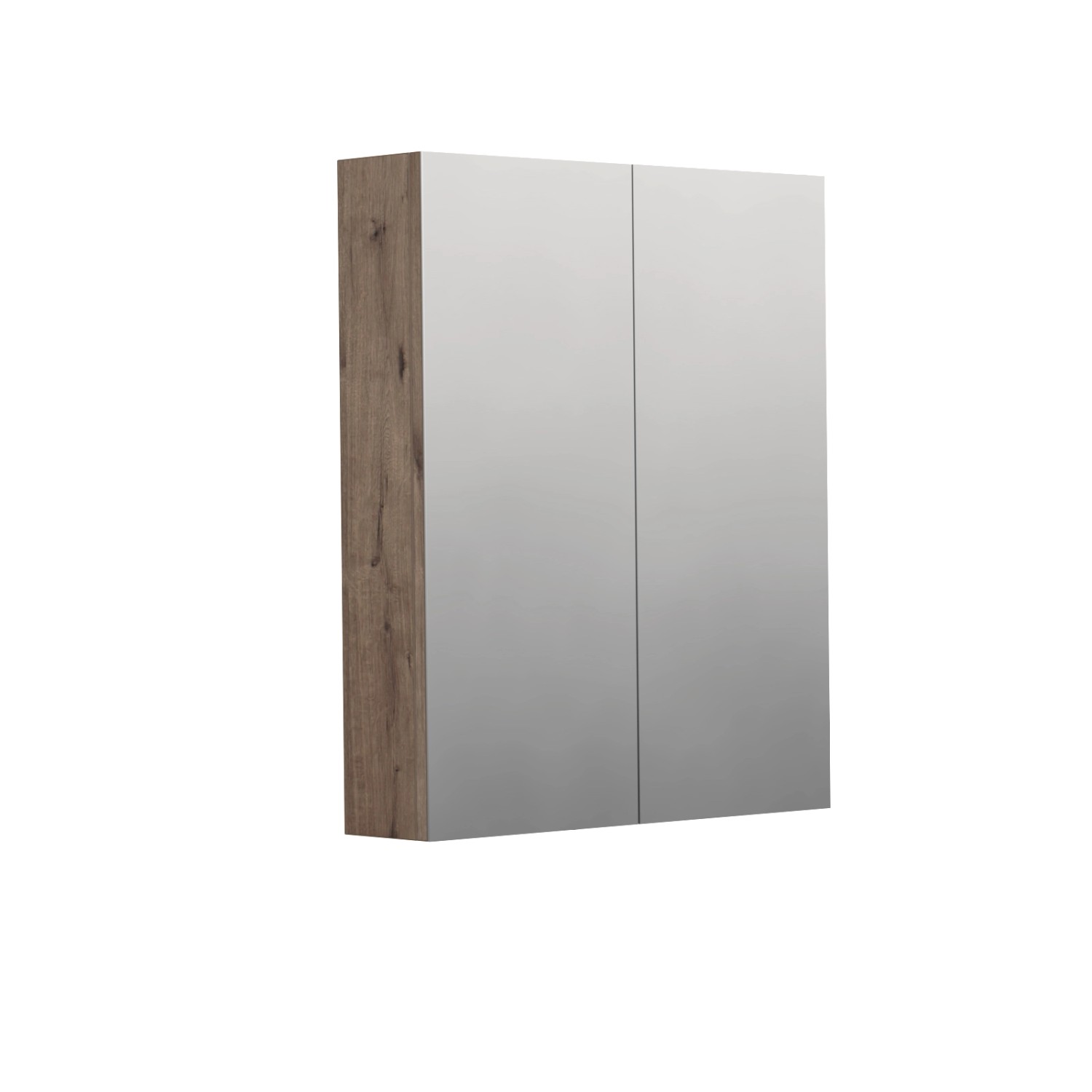 INTEDOOR Zrcadlová skříň BEE, 2 dveře, el.zásuvka, IP44, š. 60cm, dub Wellington