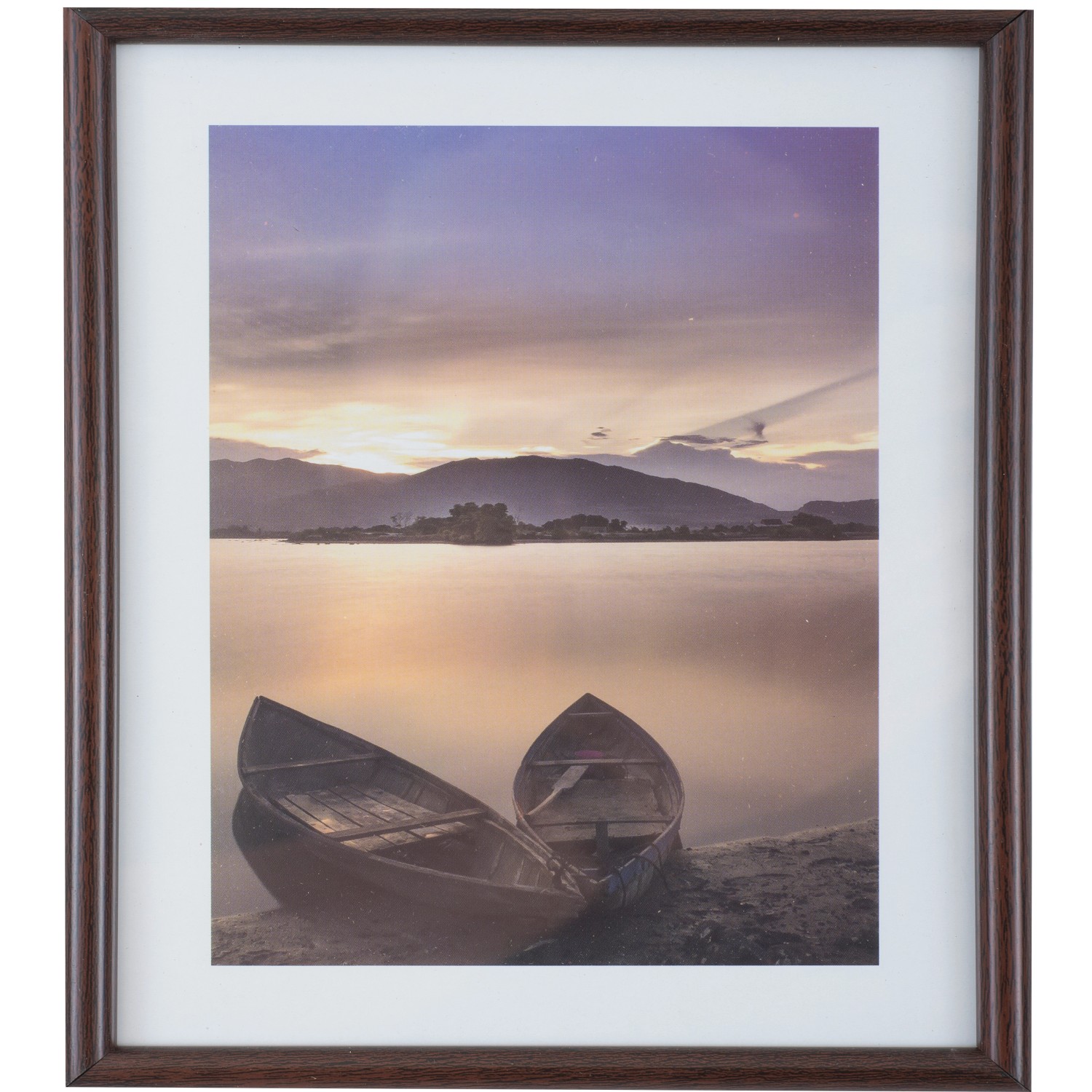 Bondecor Fotorámeček plastový FAST tmavé dřevo 13 x 18 cm