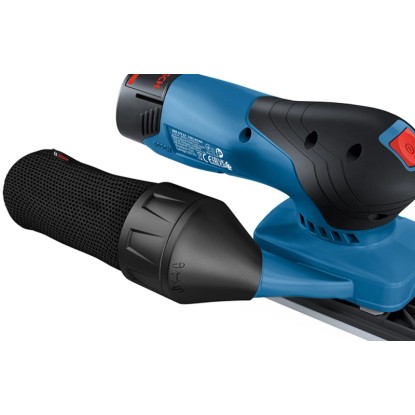 Akumulátorová vibrační bruska Bosch Professional GSS 12V-123 s prachovým sáčkem.