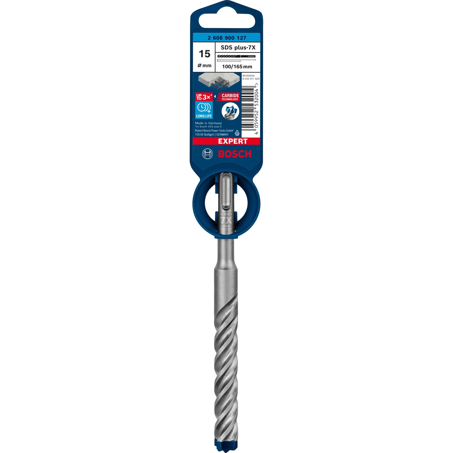 Bosch Vrták do betonu Expert SDS PLUS-7X pr. 15 x 100/165 mm