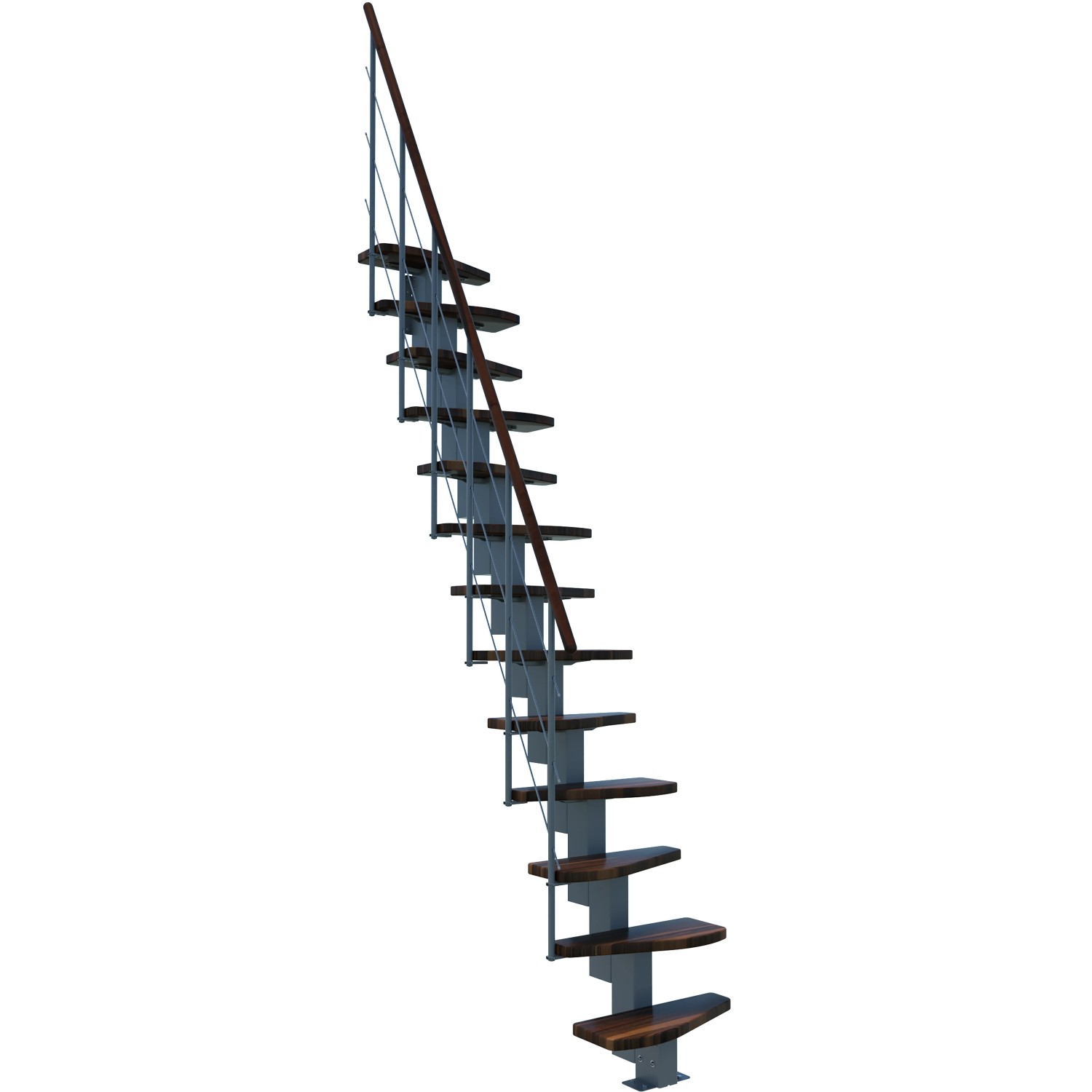 Minka STAIRS Přímé modulové schodiště Quatro ořech/šedá, 298 cm