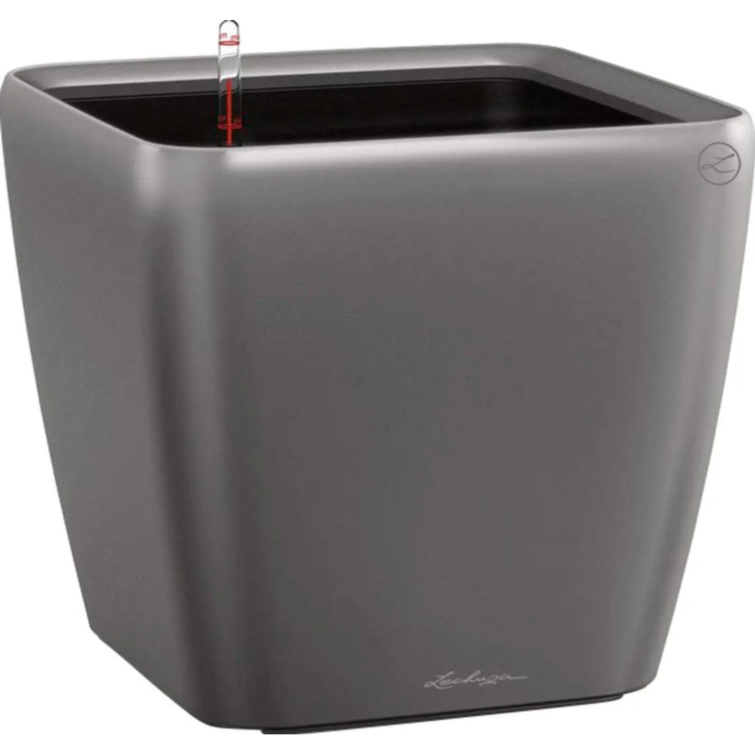 Lechuza Květináč Quadro Premium LS 50, antracitová metalická, 50 x 50 x 47 cm