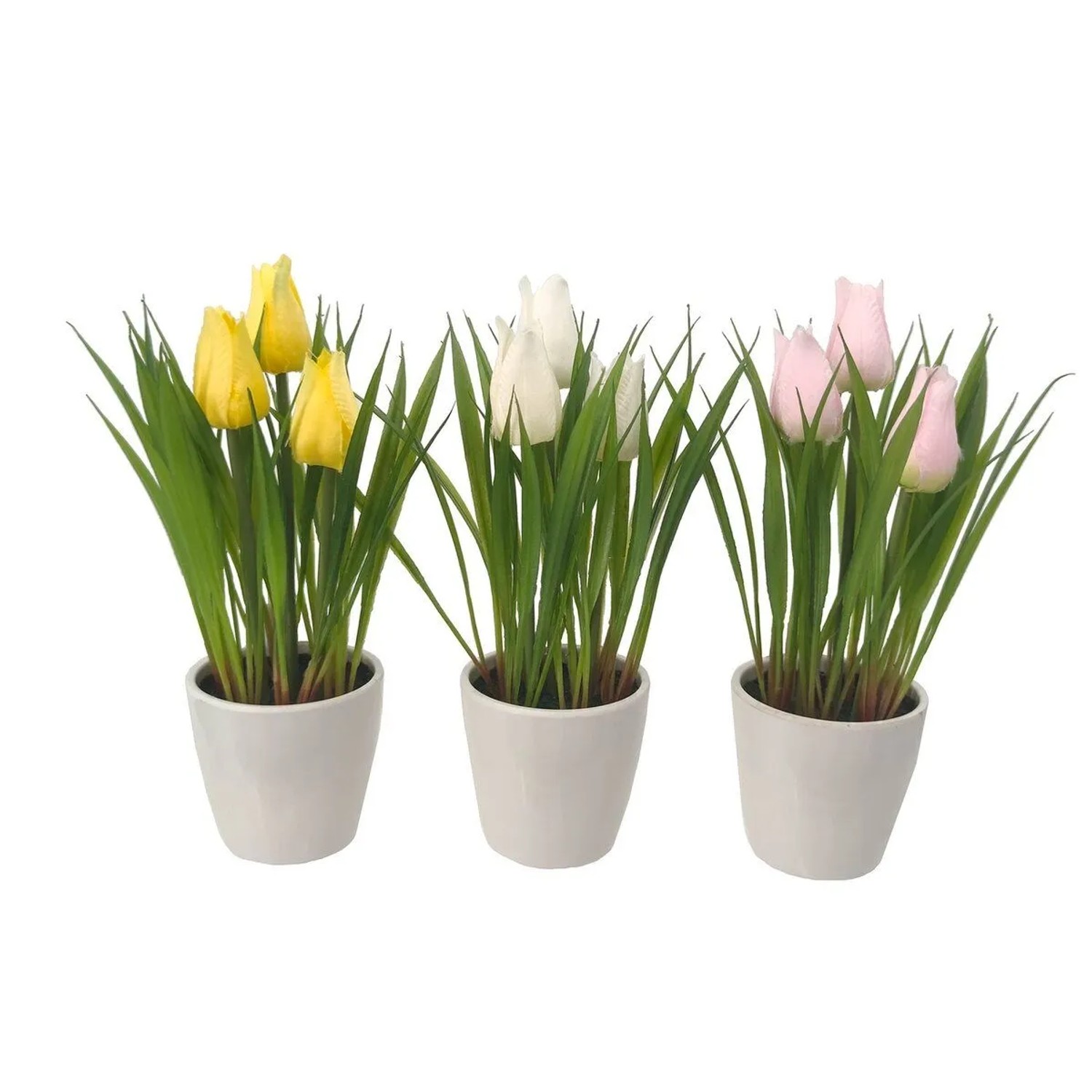 Boltze Umělá tráva s květy v květináči var. 2, různé druhy, pr. 7 x 22 cm, 1 ks