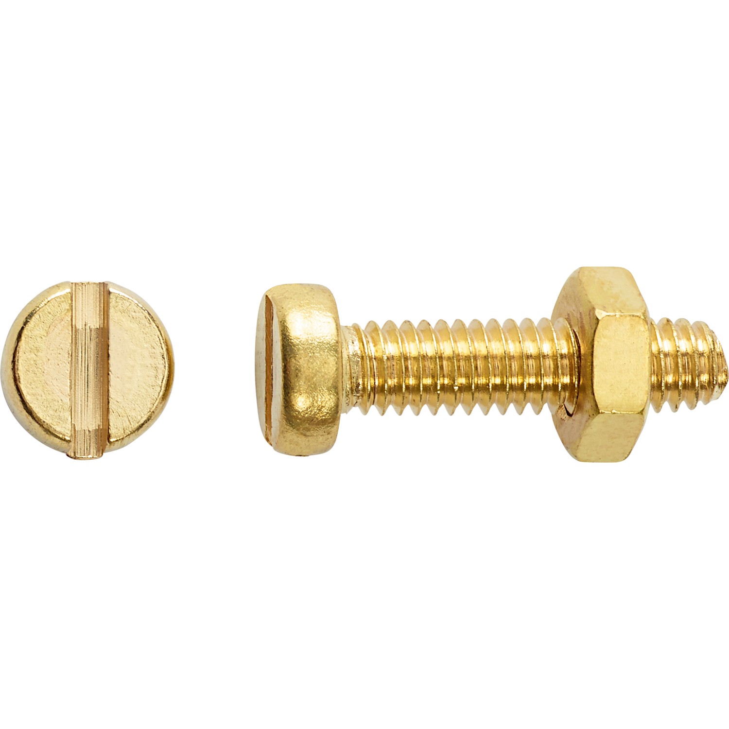 Závitový šroub s válcovou hlavou PZ mosazný M4 x 16 mm, 8 ks + matice