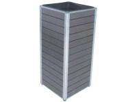 WPC vysoký květináč Monaco, antracit, 27 x 27 x 62 cm