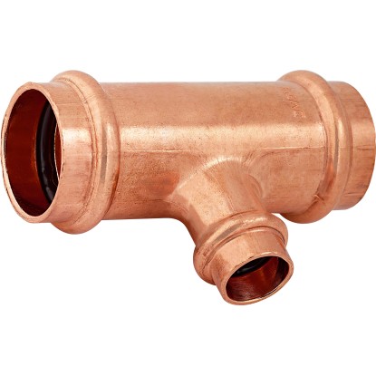 Lisovací redukční T-kus měděný, pr. 28 mm x 18 mm x 28 mm, 1 ks