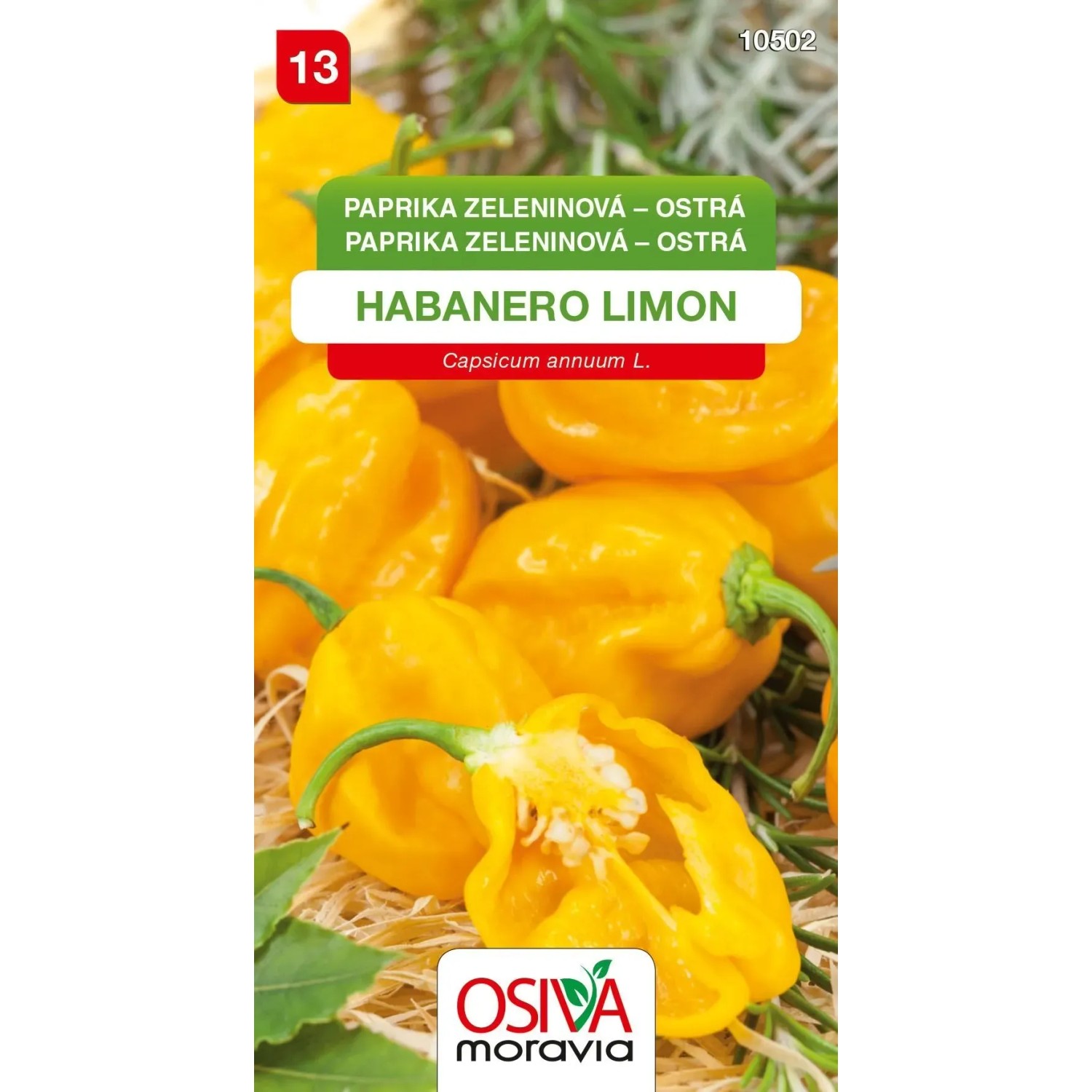 Semínka Paprika zeleninová ostrá Habanero Limon (Capsicum annuum L.)