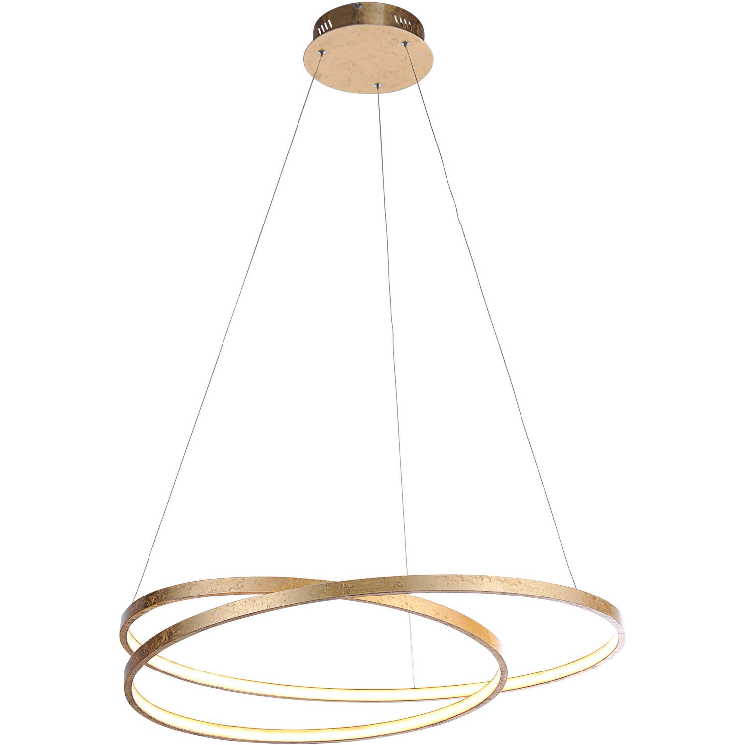 Paul Neuhaus Závěsné LED svítidlo Roman, 41W, 5100lm, zlatá, pr. 72 x 120 cm