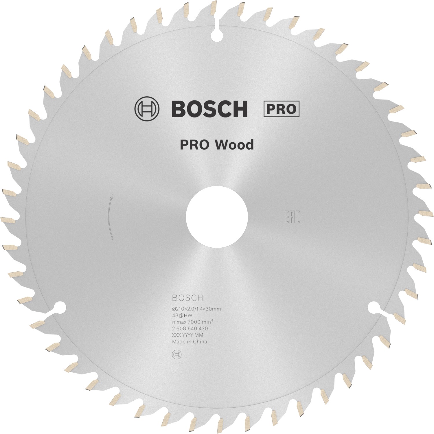 Bosch Pilový kotouč PRO Wood pro okružní pilu pr. 210 x 30mm, 2/1,4mm (48zubů)