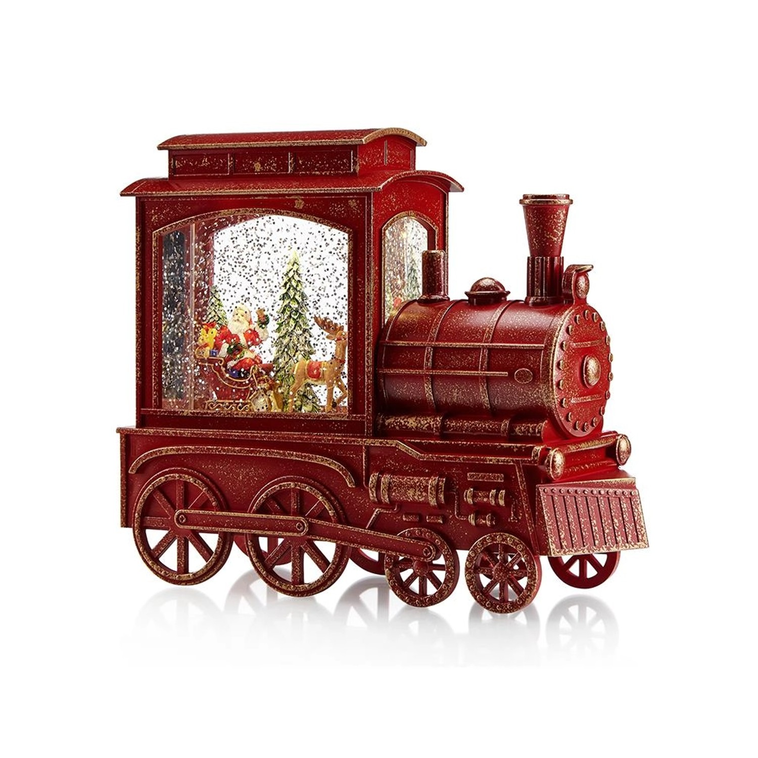 Markslöjd Dekorace lokomotiva LOCO, LED, 0,5 W, červená, 19 x 23 x 8 cm