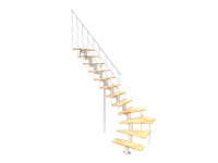 Minka STAIRS Lomené modulové schodiště Comfort Top Turn buk/bílá, 312 cm
