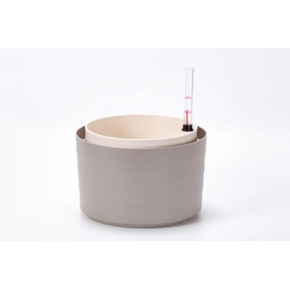 Plastia Samozavlažovací květináč Berberis taupe+slonová kost pr. 30 x 19,8 cm