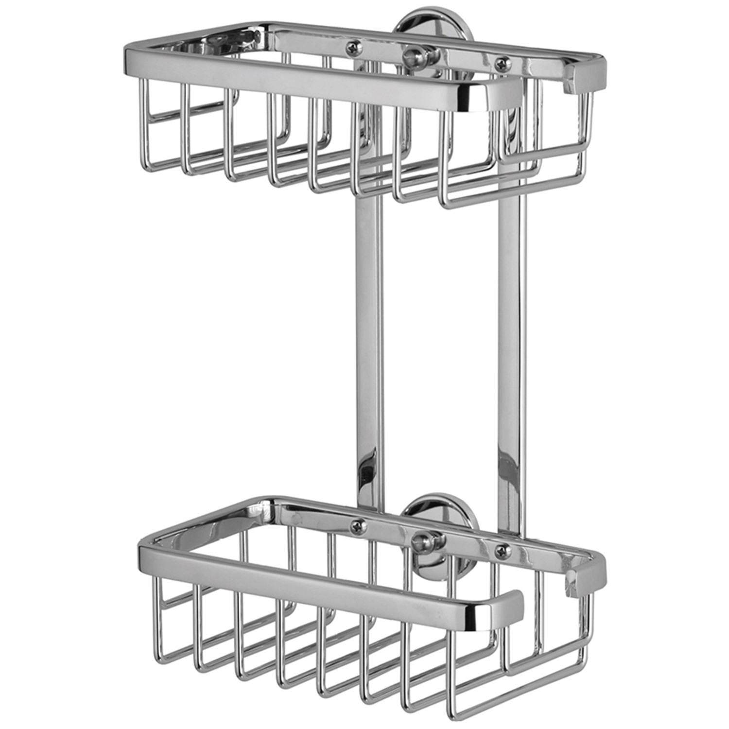 tesa Dvoupatrový košík do sprchy Aluxx menší, chrom, 260 x 180 x 107 mm