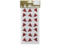 GEROMA Vánoční samolepky čepice Santa Clause bílo-červené 1 balení (21 ks)