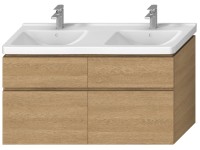 Jika Skříňka pod dvojumyvadlo CUBITO, 4 zásuvky, dub, 1280 x 467 x 480 mm