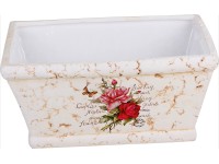 Dekorační truhlík s motivem růží 11 x 22 x 13 cm