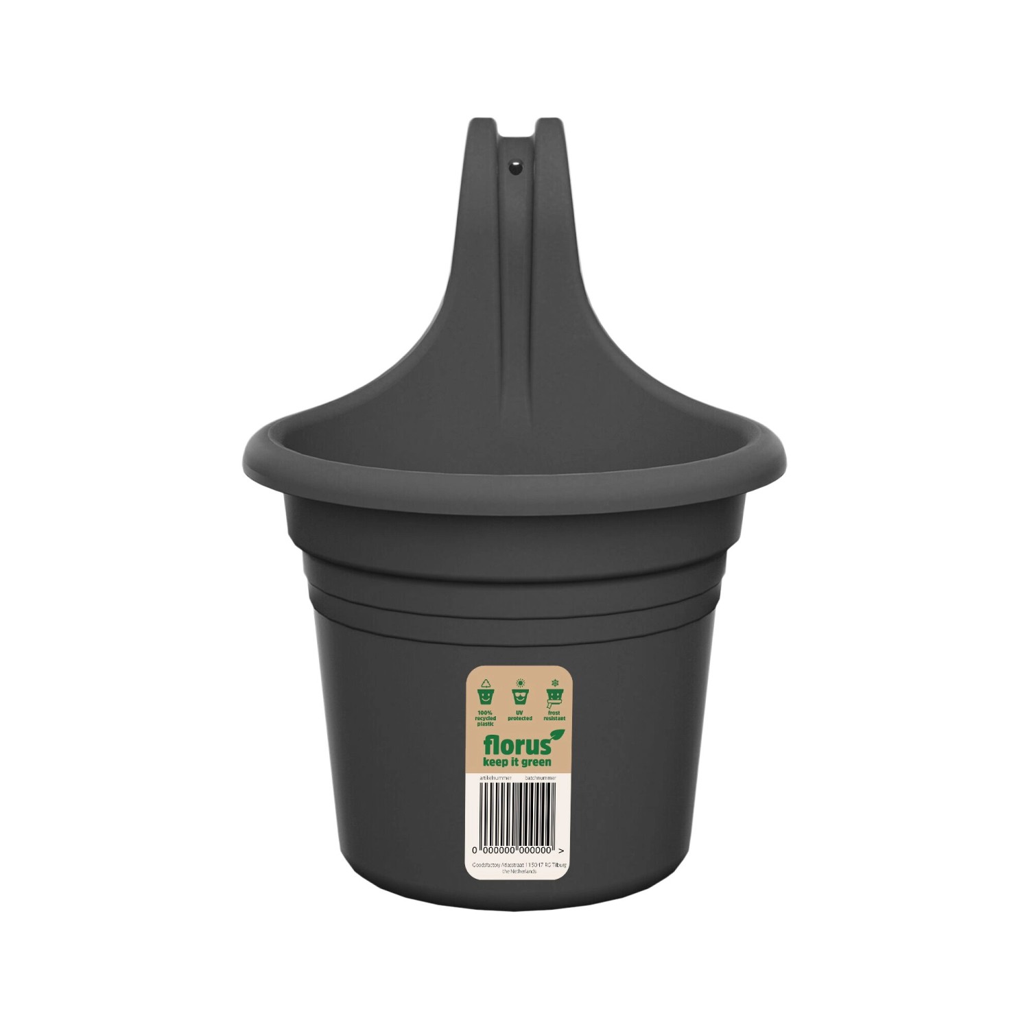 Florus Balkonový květináč Mediterran Hanger Single antracit 18 x 26,2 x 24 cm