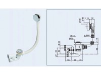 Automatická otočná vanová výpusť s flexi přepadem