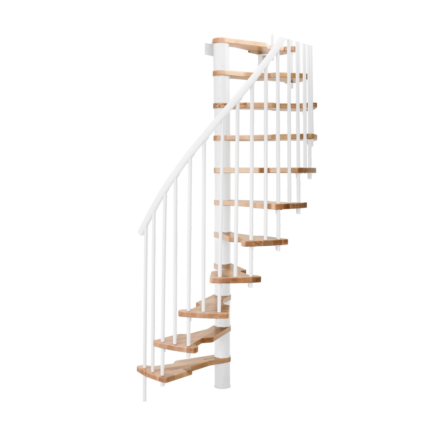 Minka STAIRS Prostorově točité schodiště Metallica Smart buk/bílá 130 x 78 cm