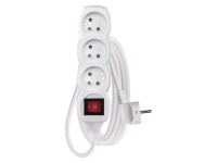 EMOS Prodlužovací kabel s vypínačem bílý, 3 zásuvky, max. 10 A/2300 W, 3 m