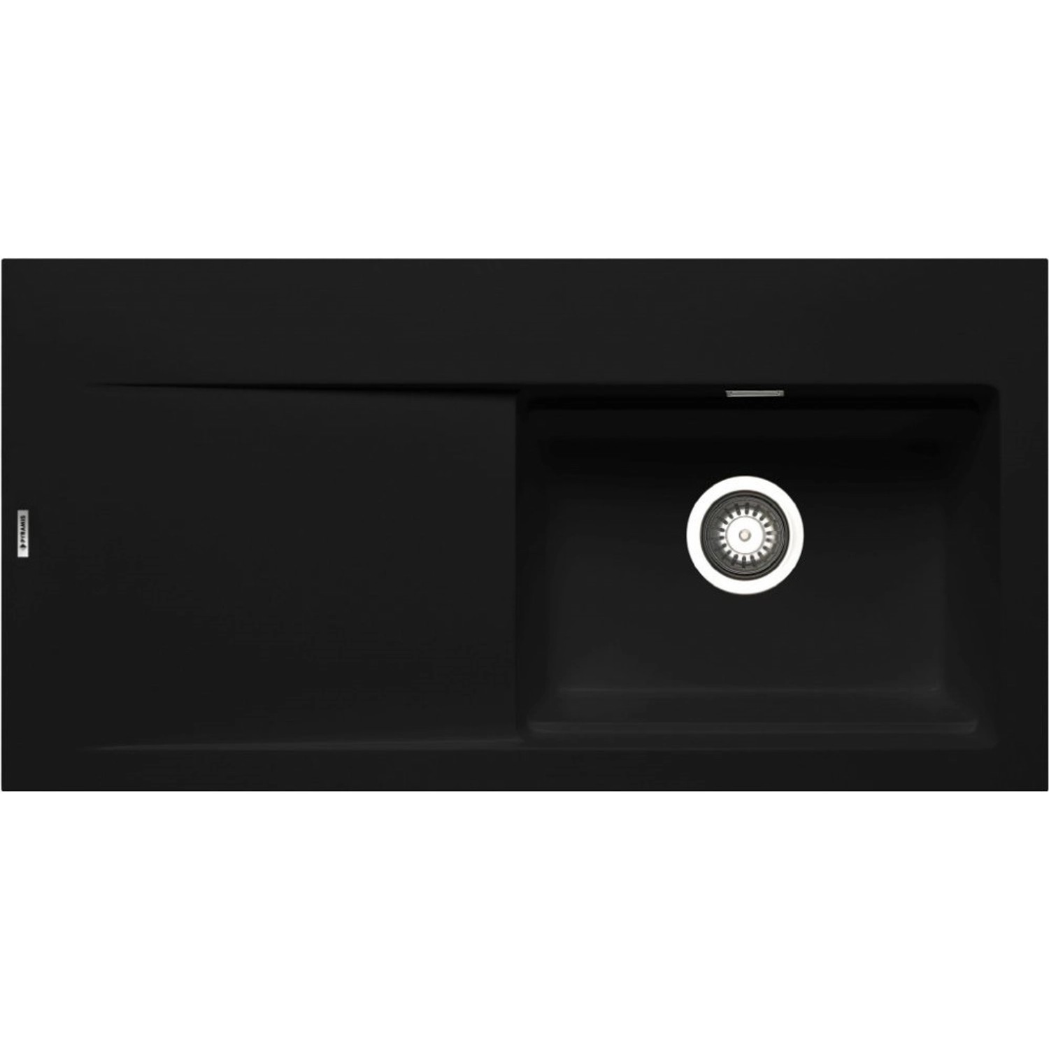 Pyramis Granitový dřez s odkapávačem Tekton 1B 1D RH, carbon, 100 x 51 cm