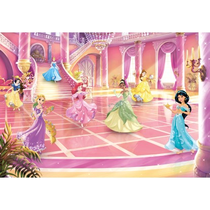 Komar Papírová fototapeta Třpytivý večírek Disney princezen, 368 x 254 cm
