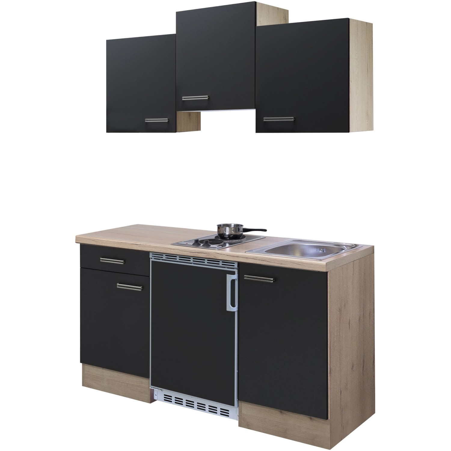 Flex-Well Kuchyně Lara 150 cm/typ 1 - lednice/varná deska