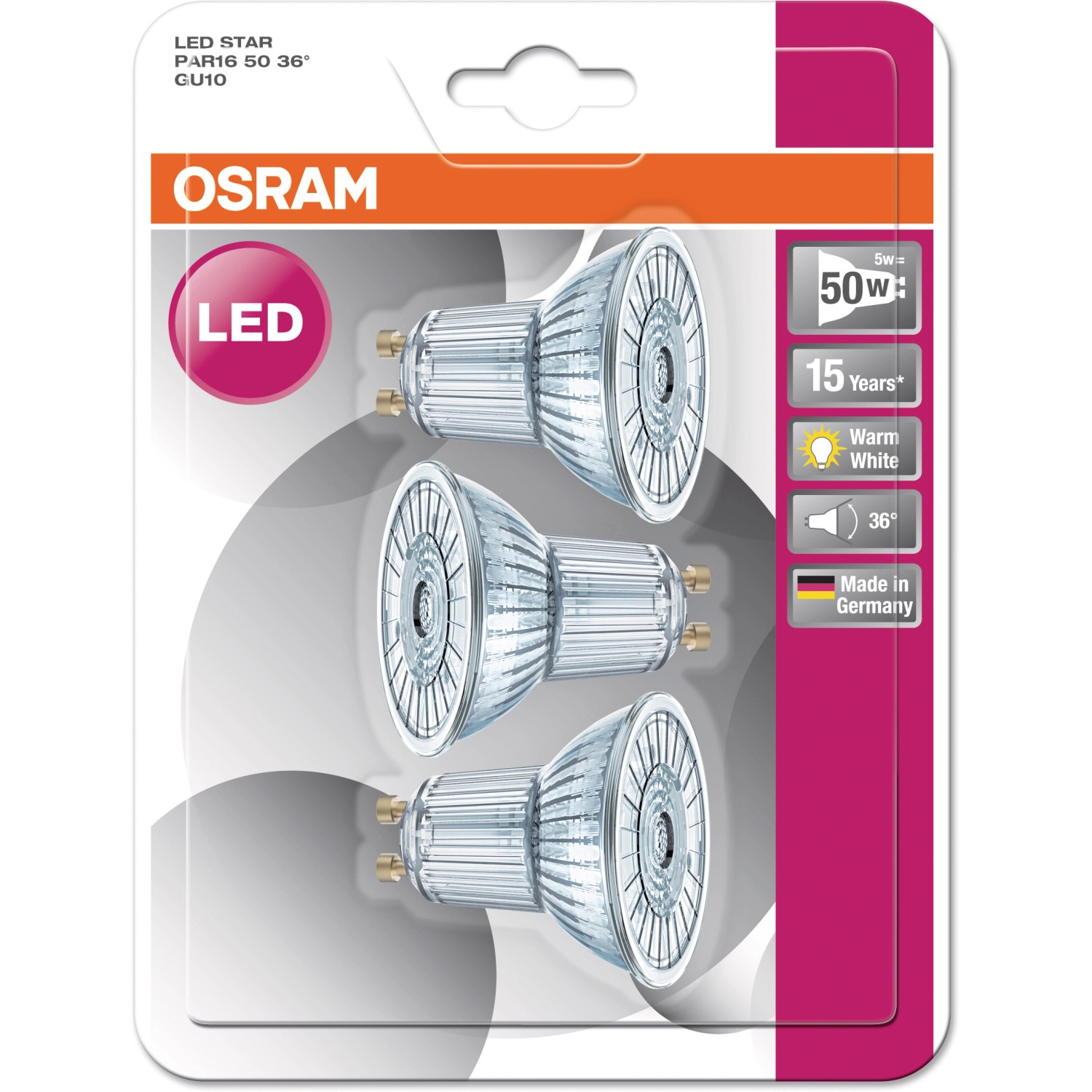 Osram Led Reflektor žárovka Star Par16 Gu10 4 3 W 350 Lm 2700 K