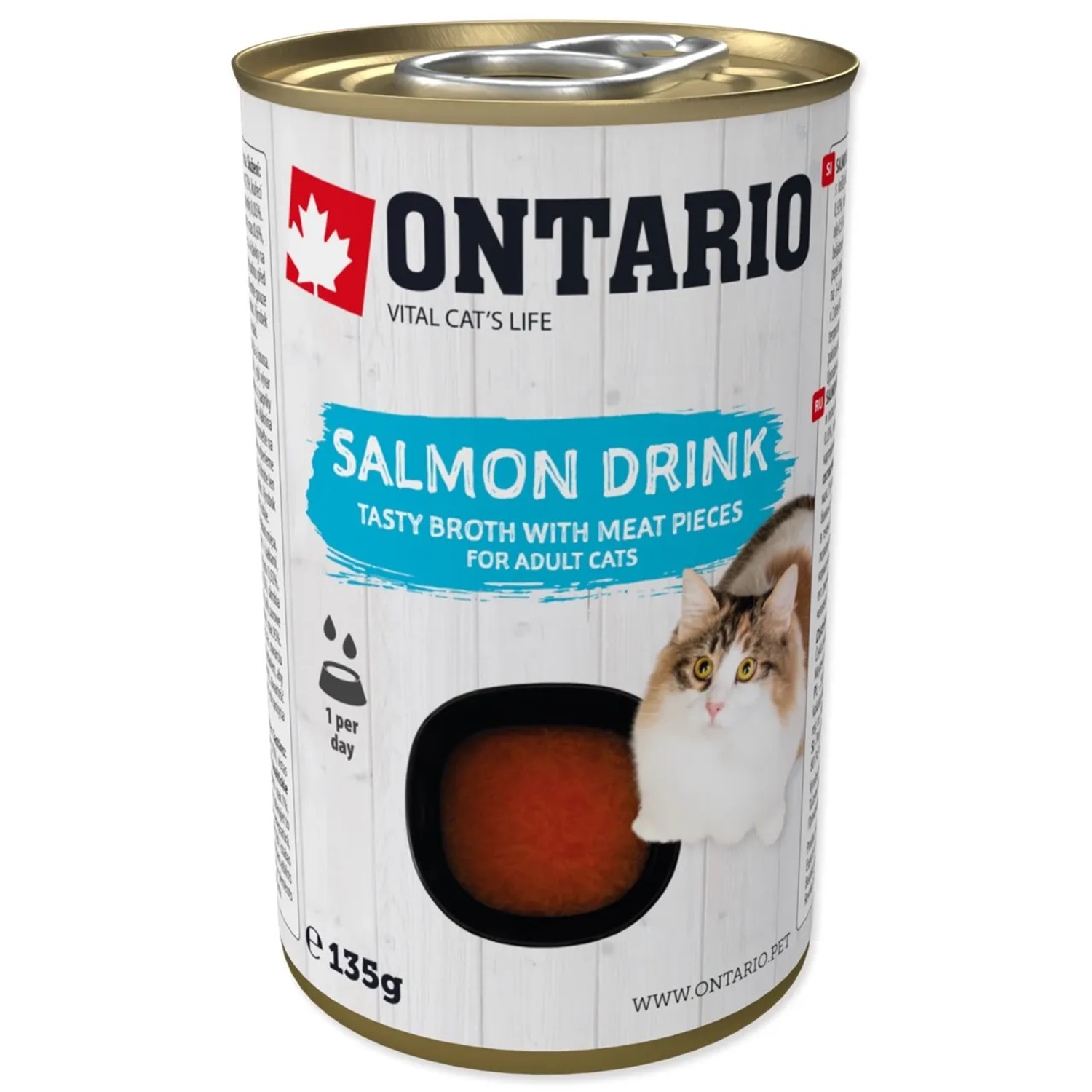 Levně ONTARIO Nápoj pro kočky Drink Adult s lososem 135 g