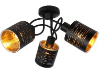 GLOBO Stropní svítidlo Tunno kov/plast černé